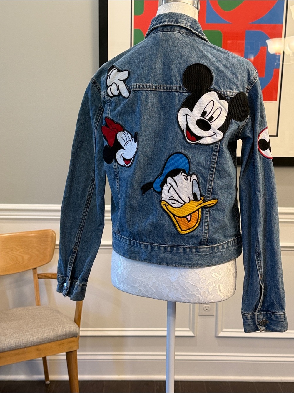 Rare Collectible Zara Trafaluc Denimwear Jacket with Disney Character Patches - Picture 1 of 13